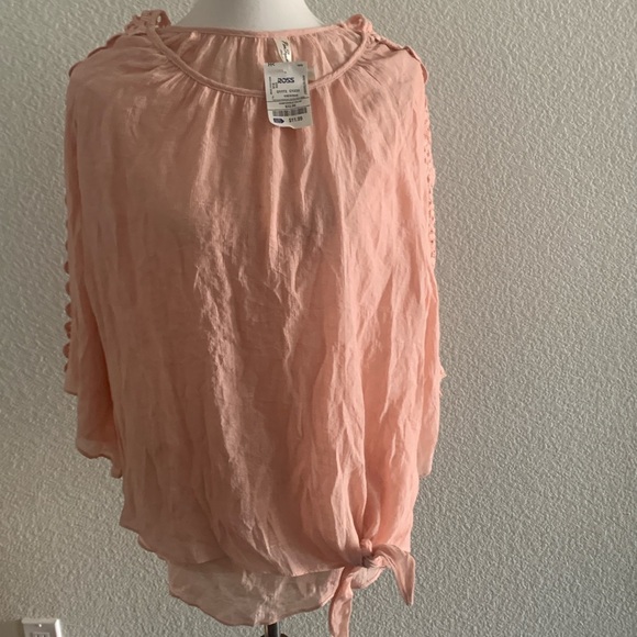 Pink Ruffled Tie Front Blouse - Picture 1 of 4